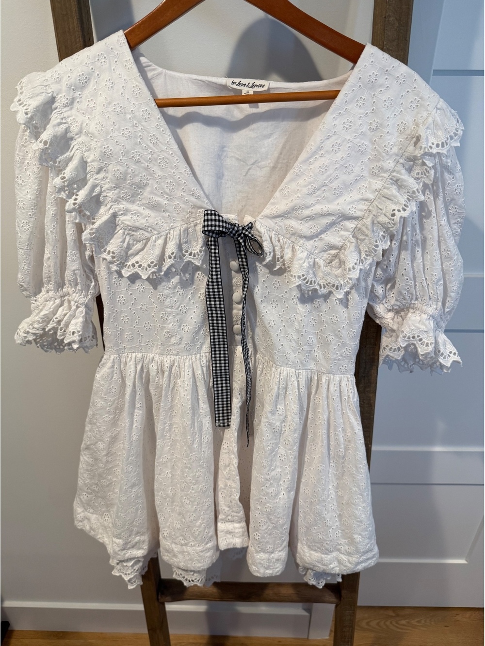 FOR LOVE & LEMONS Marilyn Collared eyelet Mini Dress - Picture 3 of 8